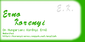 erno korenyi business card